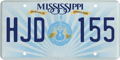 MS license plate HJD155