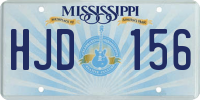 MS license plate HJD156