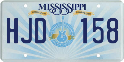 MS license plate HJD158