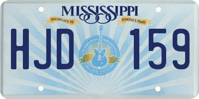 MS license plate HJD159