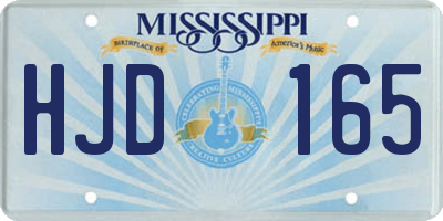 MS license plate HJD165