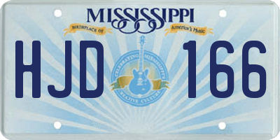MS license plate HJD166