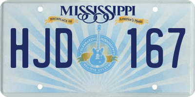 MS license plate HJD167