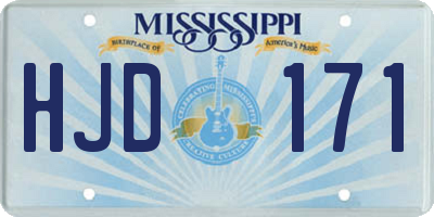 MS license plate HJD171
