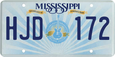 MS license plate HJD172