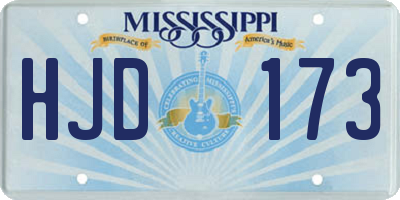 MS license plate HJD173