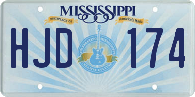 MS license plate HJD174