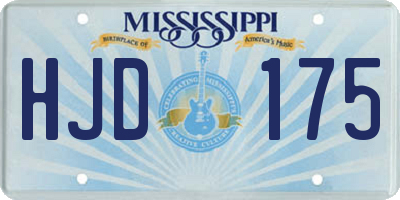 MS license plate HJD175