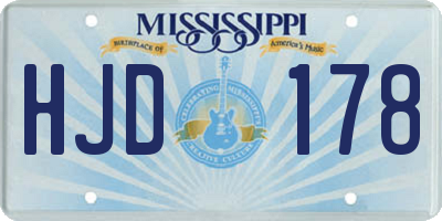 MS license plate HJD178
