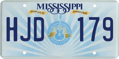 MS license plate HJD179