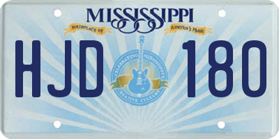 MS license plate HJD180