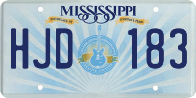 MS license plate HJD183