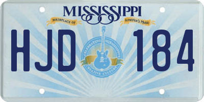 MS license plate HJD184