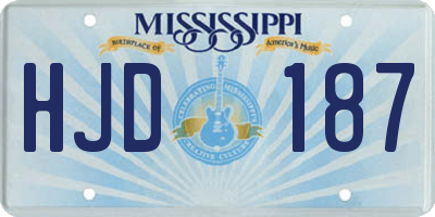MS license plate HJD187