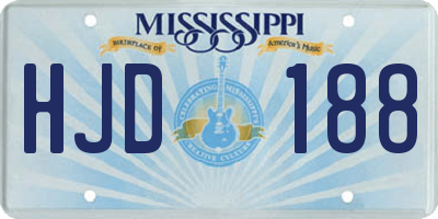 MS license plate HJD188