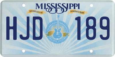 MS license plate HJD189