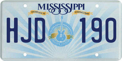 MS license plate HJD190