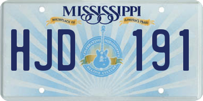 MS license plate HJD191
