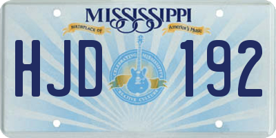 MS license plate HJD192