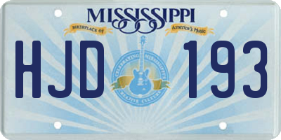 MS license plate HJD193