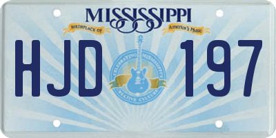 MS license plate HJD197