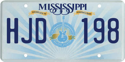 MS license plate HJD198