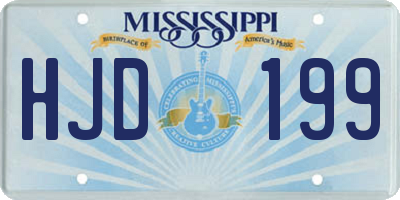 MS license plate HJD199