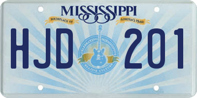 MS license plate HJD201