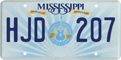 MS license plate HJD207