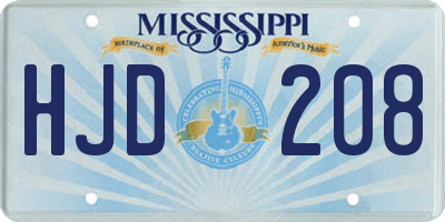 MS license plate HJD208