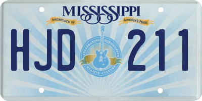 MS license plate HJD211