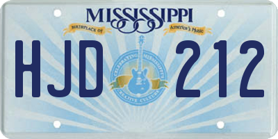 MS license plate HJD212