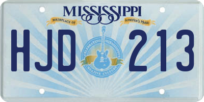 MS license plate HJD213