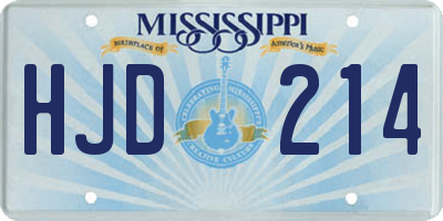 MS license plate HJD214