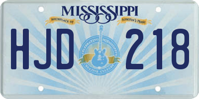 MS license plate HJD218