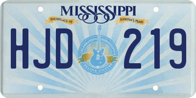 MS license plate HJD219