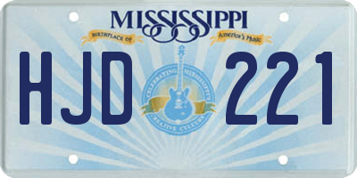 MS license plate HJD221