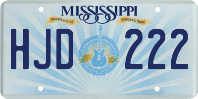 MS license plate HJD222