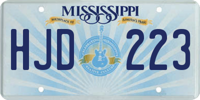 MS license plate HJD223