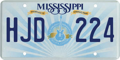 MS license plate HJD224