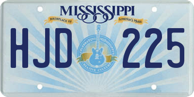 MS license plate HJD225