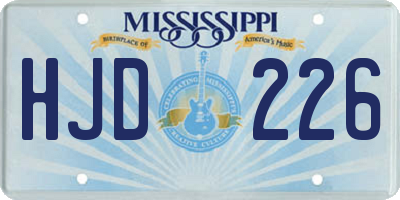 MS license plate HJD226