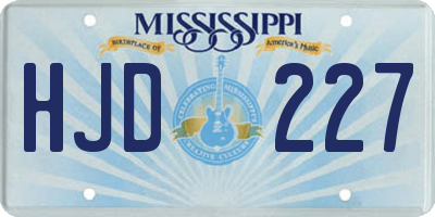 MS license plate HJD227