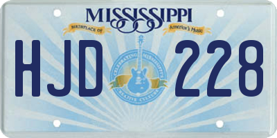 MS license plate HJD228