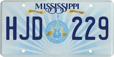 MS license plate HJD229