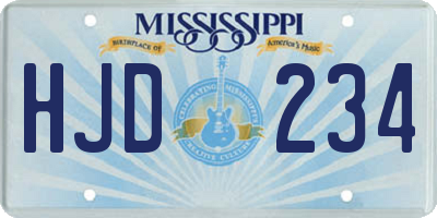 MS license plate HJD234