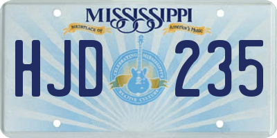 MS license plate HJD235