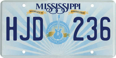 MS license plate HJD236