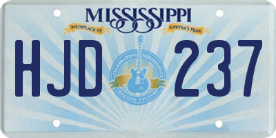 MS license plate HJD237