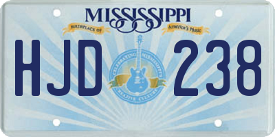 MS license plate HJD238